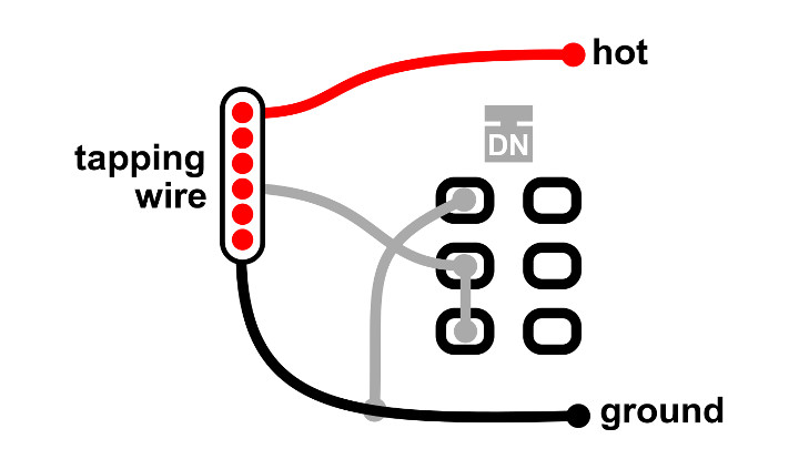 Coil Tapping w/ Push/Pull Switch: Hot and Ground